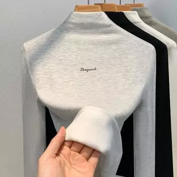 Женские осенние и зимние топы с высоким воротом и длинными рукавами, с внутренней стороны талии S