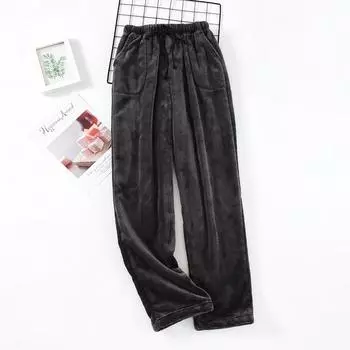 Женские осенние и зимние удобные теплые брюки для отдыха, свободные мягкие домашние брюки 2XL