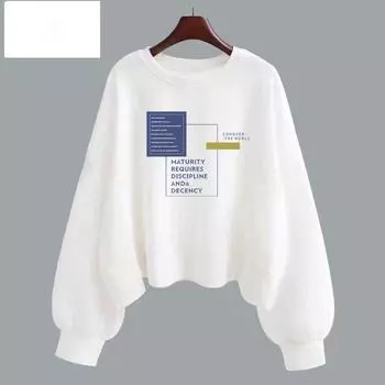 Женские осенние повседневные простые принты с круглым вырезом и длинным рукавом толстовки женская одежда мода универсальные темпераментные свободные топы S