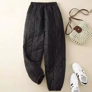 Женские осенние свободные повседневные брюки Nine-minute Light Micro-stretch 4XL