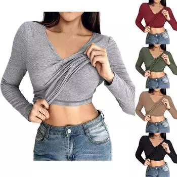 Женские осенние топы с длинным рукавом в рубчик со встроенным бюстгальтером, базовые майки, футболки, облегающие повседневные топы L чёрный