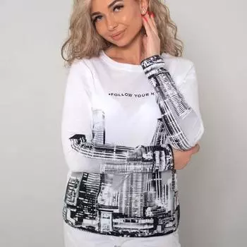 Женские осенние топы с принтом моста Хунвэй, повседневная футболка с длинным рукавом, топ, блузка XS синий