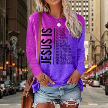 Женские осенние топы с вертикальным принтом букв, повседневная футболка с длинным рукавом, топ, блузка XS красный