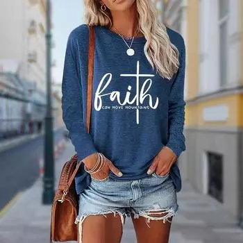 Женские осенние топы, свободная футболка с принтом кота, повседневная футболка с длинным рукавом, верхняя блузка XS синий