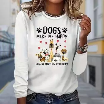 Женские осенние топы, свободная футболка с принтом кота, повседневная футболка с длинным рукавом, верхняя блузка XS синий