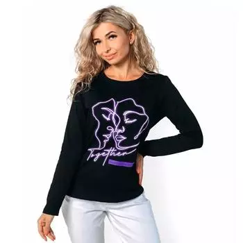 Женские осенние топы, женские футболки с длинными рукавами и принтом в виде линий лица, повседневные топы и блузки XS фиолетовый