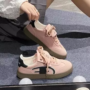 Женские осенние трендовые кроссовки, удобные и универсальные туфли на плоской подошве, модная обувь для ходьбы, скейтбординга, женская, 2024 г., новинка 35 бежевый