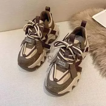 Женские осенние удобные кроссовки на платформе, разноцветные, на шнуровке, универсальные, повседневные, дизайнерские, для активного отдыха, обувь Vulcaniz 35 чёрный