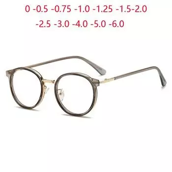 Женские овальные очки по рецепту с блокировкой синего света для близоруких металлических студентов без близорукости, очки 0 -0,5 -0,75 до -6 0