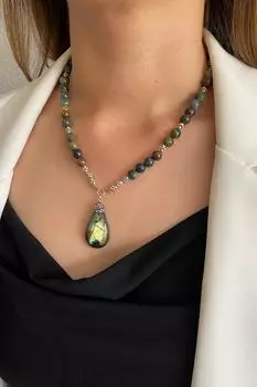 Женские ожерелья из натурального камня, специальный дизайн, кварц, аметист, флюорит, бирюза, модные ювелирные изделия ручной работы, ожерелья с подвеской