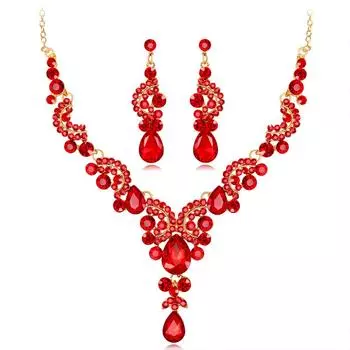 Женские ожерелья, серьги, ювелирные наборы бижутерии B0910023 белый