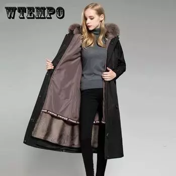 Женские пальто из искусственного меха длиной до колена Pie Overcome со съемной подкладкой из искусственного лисьего меха, удлиняющие и утолщающие женские пальто из искусственного меха