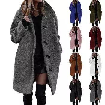 Женские пальто Зимний тренчкот средней длины Однобортные тренчи Женская куртка XL