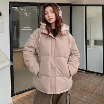 Женские парки большого размера, осенне-зимняя новая шляпа с рукавами, съемные однотонные пальто, повседневная однотонная шикарная куртка на молнии на пуху L серый