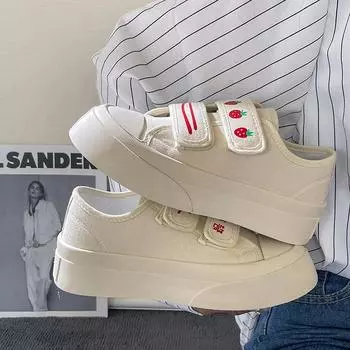 Женские парусиновые кроссовки 2024 года, новая повседневная обувь для женщин, осенняя удобная обувь на платформе, увеличивающая рост на плоском каблуке, женская обувь 35