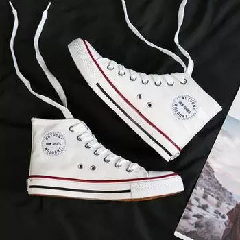 Женские парусиновые кроссовки, повседневные туфли на плоской подошве со шнуровкой, высокие белые туфли, унисекс, вулканизированные туфли, женская обувь для пар 35