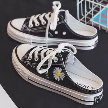 Женские парусиновые сабо из пены с эффектом памяти, модные кроссовки, удобные праздничные туфли без шнуровки с открытой спиной 35 белый