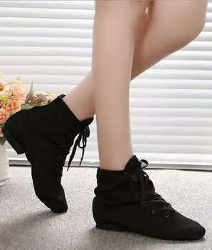 Женские парусиновые танцевальные туфли на шнуровке, джазовые сапоги на плоской подошве, тренировочная обувь 34 красный