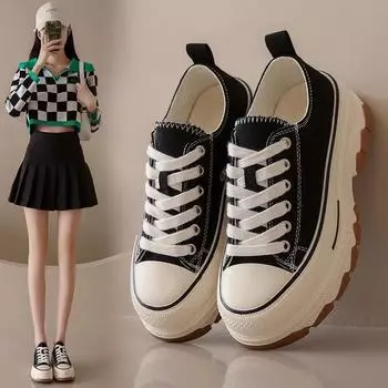 Женские парусиновые туфли 2025 года, новые модные повседневные туфли для женщин, дышащие теннисные кроссовки на платформе, обувь для сноуборда Zapatillas De Mujer 35 белый