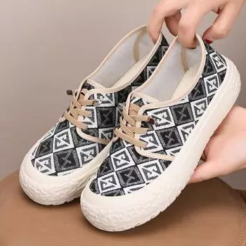 Женские парусиновые туфли, легкие кроссовки на платформе, низкие теннисные туфли со шнуровкой, удобная повседневная обувь для ходьбы, женские нескользящие дышащие туфли 35