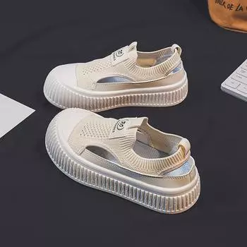 Женские парусиновые туфли, летние, дышащие, повседневные, белые, без застежек, на платформе, спортивные, женские кроссовки 35 чёрный