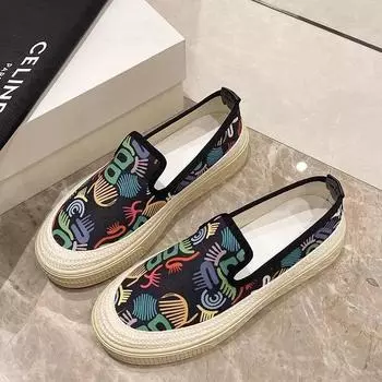 Женские парусиновые туфли на плоской подошве 2024 года, весна и осень, новые модные повседневные дышащие туфли для рыбалки на толстой подошве из мягкого оле 35 бежевый