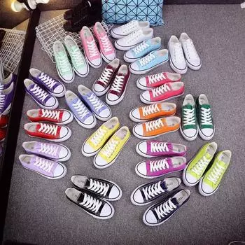 Женские парусиновые туфли на плоской подошве, весна и осень, новые модные дышащие низкие туфли на плоской подошве для пар, парусиновые модные кроссовки для студентов 35 красный