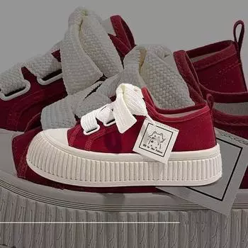 Женские парусиновые туфли на толстой подошве 35 чёрный