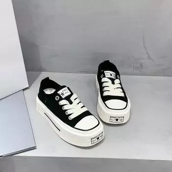 Женские парусиновые туфли на толстой подошве, новые весенне-летние универсальные спортивные повседневные белые туфли на платформе, туфли для доски 35 белый