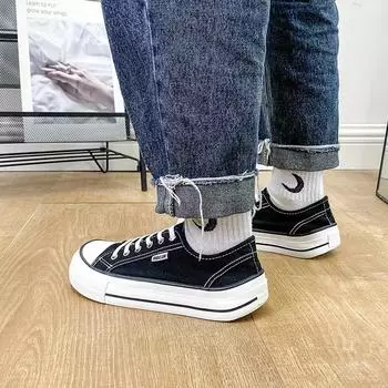 Женские парусиновые туфли на весну со шнуровкой и круглым носком, повседневные туфли на плоской подошве, кроссовки для студентов, для девочек, для скейтборда, вулканизированные, для тенниса, для женщин 35