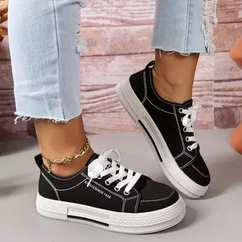 Женские парусиновые туфли Новые низкие женские кроссовки на платформе и плоской подошве для тенниса Классические парные кроссовки для скейтборда Женские кроссовки Zapatos De Mujer 35 белый