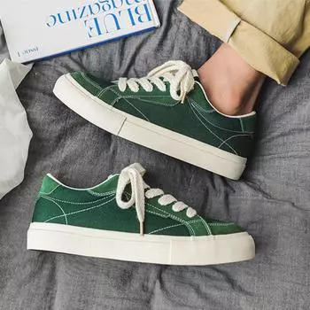 Женские парусиновые туфли Универсальные классические мужские туфли Студенческие туфли на шнуровке Плоские повседневные туфли Женские парусиновые кроссовки 35 чёрный