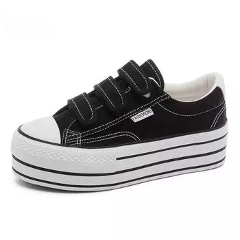 Женские парусиновые туфли, увеличивающие рост на 8 см. Низкие женские кроссовки. Повседневная женская обувь из вулканизированной ткани. Классические студенческие туфли. Zapatos. 35