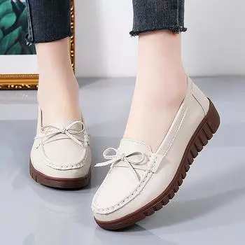 Женские пенни-лоферы из искусственной кожи, классические мокасины, повседневные, удобные, легкие, прогулочные туфли на плоской подошве, для вождения, женские туфли-лоферы 35 бежевый