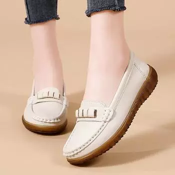 Женские пенни-лоферы из искусственной кожи, классические мокасины, повседневные, удобные, легкие, прогулочные туфли на плоской подошве, для вождения, женские туфли-лоферы 35