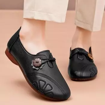 Женские пенни-лоферы. Классические туфли без шнуровки. Удобные модельные туфли. Повседневные женские туфли для офисной ходьбы. Легкие туфли на плоской подошве из искусственной кожи. 35for 34 чёрный