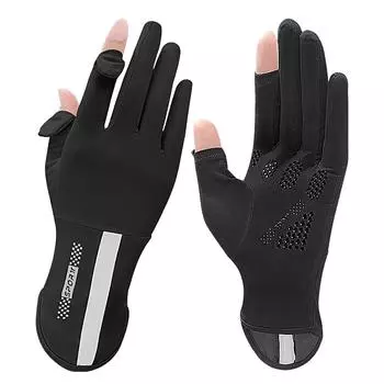 Женские перчатки для защиты от УФ-солнца, дышащие солнцезащитные перчатки с сенсорным экраном, нескользящие велосипедные перчатки из ледяного шелка для вождения на велосипеде розовый