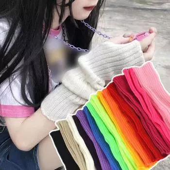 Женские перчатки, модные длинные перчатки, вязаные крючком, теплые вязаные варежки, теплые перчатки без пальцев, рождественские аксессуары, подарочные варежки one size