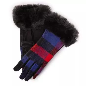 Женские перчатки на подкладке в клетку BILL TORNADE Taille unique чёрный