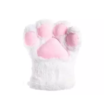 Женские перчатки с милыми медведями и кошачьими лапами для девочек, зимние теплые толстые пушистые плюшевые варежки с мультяшными животными, аниме Лолита, варежки для косплея