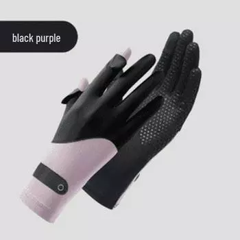 Женские перчатки с защитой от УФ-лучей, из ледяного шелка, с сенсорным экраном - Нескользящие, дышащие, легкие, для летнего вождения и езды на велосипеде