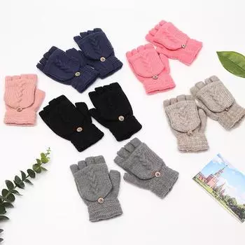 Женские перчатки Twist Half-Finger Перчатки Flip из искусственного кашемира Теплые и морозостойкие перчатки для активного отдыха average size 14