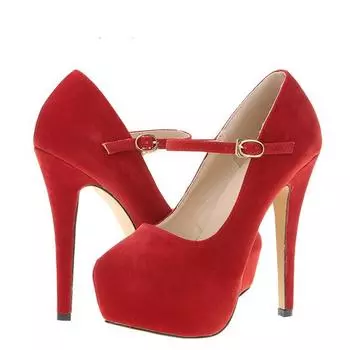 Женские сексуальные бархатные туфли-лодочки с ремешком на щиколотке на платформе с высоким каблуком и острым носком свадебные туфли на шпильках 35 оранжевый