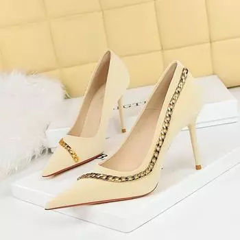 Женские пикантные туфли для ночного клуба на тонком каблуке на очень высоком каблуке с острым носком и неглубоким носком 34 белый