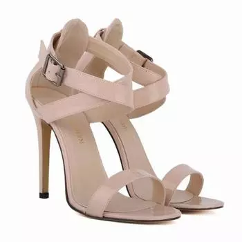 Женские пикантные туфли-лодочки из лакированной кожи с открытым носком, красные свадебные туфли на высоком каблуке, женские летние сандалии 11 см 35 чёрный