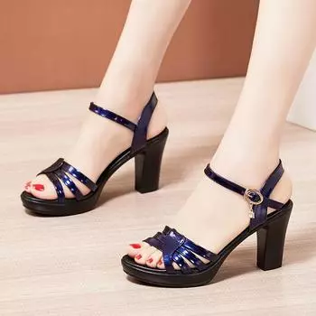 Женские пикантные женские летние модельные туфли на высоком каблуке, женские кожаные элегантные сандалии на танкетке на платформе 34 чёрный