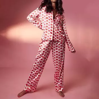 Женские пижамные комплекты с принтом, мягкие комплекты домашней одежды из двух предметов, топы без рукавов, шорты, одинаковые пижамы, одежда для сна L красный