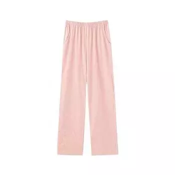 Женские пижамные штаны из чистого хлопка, тонкие, свободные, повседневные штаны для помещения с кондиционером, весна и осень, для улицы, универсальные, для отдыха, модные Pink two pockets M