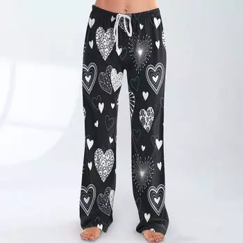 Женские пижамные штаны, одежда для сна, повседневные брюки с эластичной резинкой на талии, удобные прямые свободные брюки для йоги L бежевый