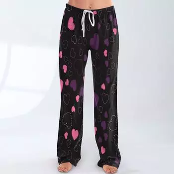 Женские пижамные штаны, одежда для сна, повседневные брюки с эластичной резинкой на талии, удобные прямые свободные брюки для йоги L бежевый